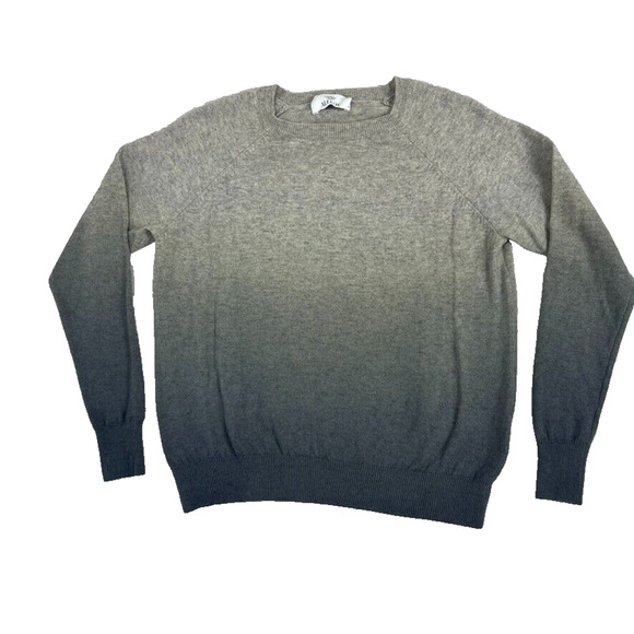 Allude Sweater Womens Medium Gray Cashmere Merino Wool Blend Ombre Square Neck - Picture 2 of 7